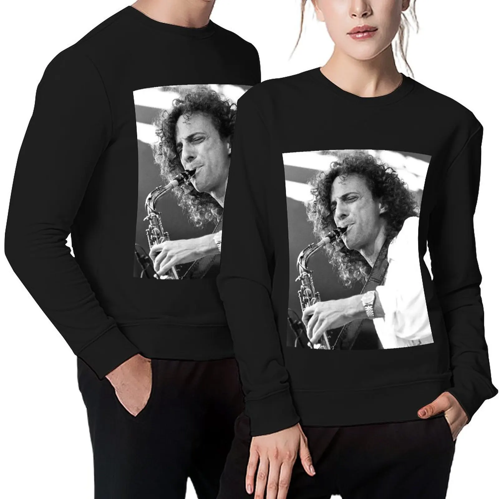 

Kenny G - BW Photograph Pullover japanese style aesthetic clothing winter clothes men's sweat-shirt set oversize sweatshirt