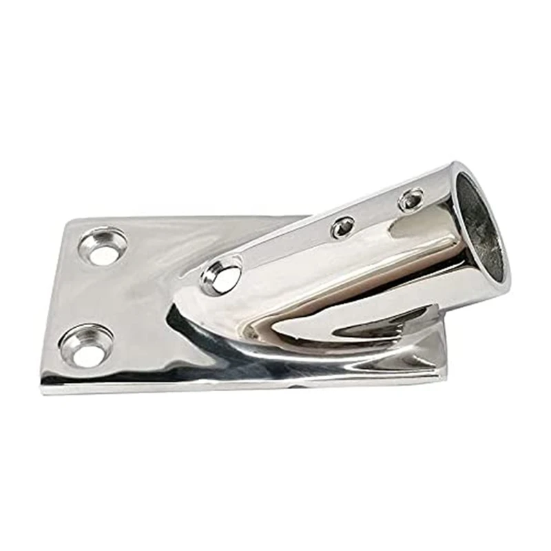 1Pcs Marine Boat Stainless Steel 1 Inch 25Mm 30 Degree Hand Rail Fitting Pipe 1 Inch Rectangular Stanchion Handrail Base