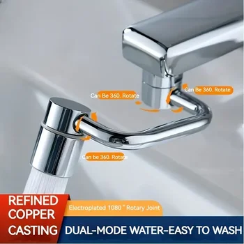 1pc 1080° Swivel Stainless Steel Kitchen Faucet Extender Uni...