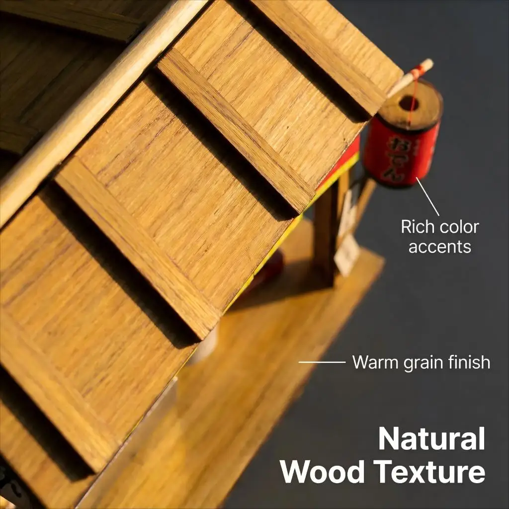 مجموعة نماذج خشبية من OUZEY اليابانية Oden Stall، 14+ عربة طعام شارع السوق الليلية ذاتية الصنع، هدية إبداعية للمنزل المصغر للبالغين #2