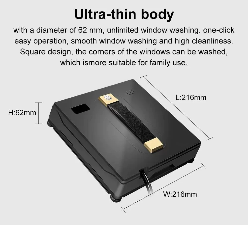 Universal Robot Window Cleaner Dual Water Spray Smart Memory 3000Pa Suction Laser Sensor Home Glass Robot