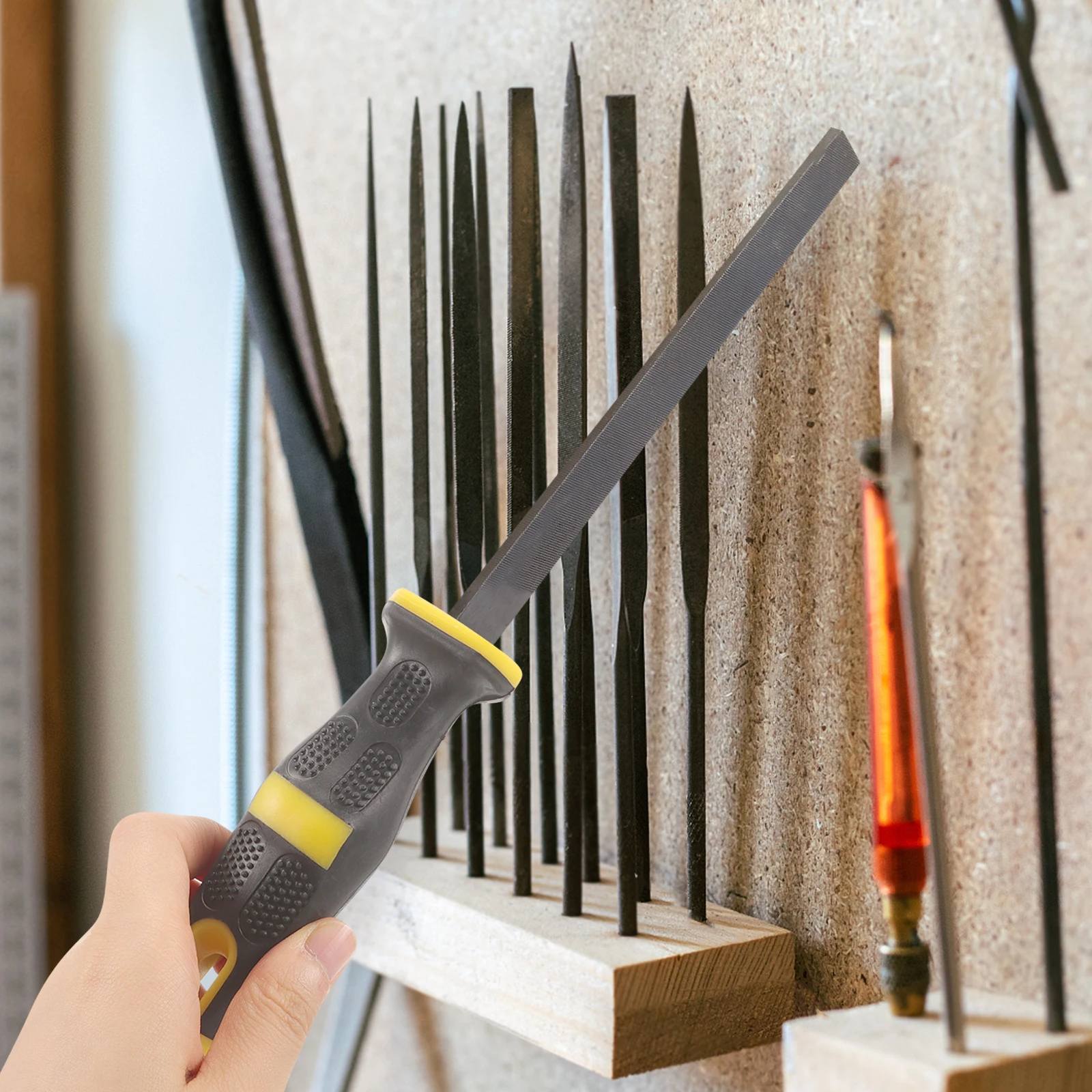 

5Pcs File Grip Handle Replacement Non-Skid Ergonomic Durable File Tool Handle Practical Comfortable Grip for Replacement Use