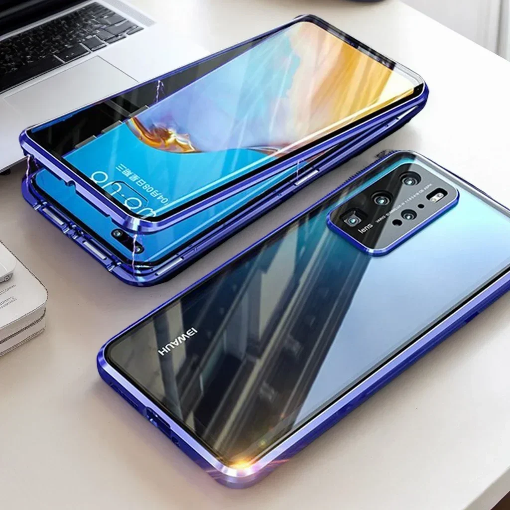 

Металлический магнитный чехол для телефона OPPO Reno 8T 8 10 Pro Plus 5G с полным объективом камеры, защитный чехол из двойного закаленного стекла, чехол для телефона