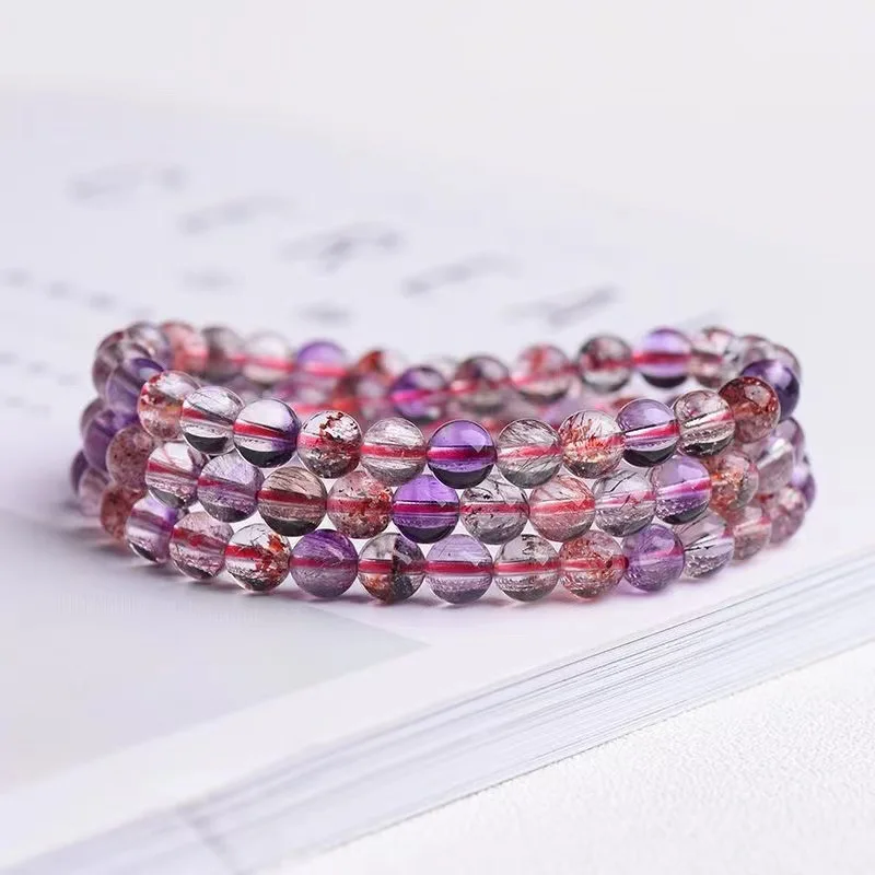 Natural Crystal Super Seven Multi-Circle Bracelet Crystal Transparent High Quality