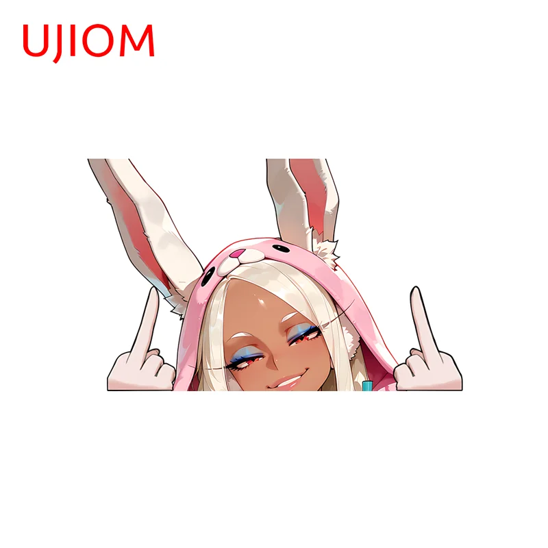 UJIOM Furry Mirko Cute Peeking Middle Finger Wall Sticker Attractive High Quality Waterproof Decal Suitable For DIY Decoration
