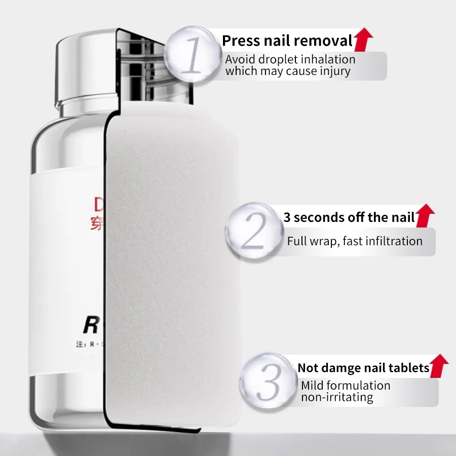 RS NAIL 120 مللي اضغط على الأظافر الإسفنج مزيل الحل سريع مسمار مزيل الصمغ اضغط على الأظافر لأطراف الأظافر الزائفة الأظافر قابلة لإعادة الاستخدام