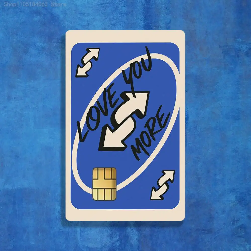 ملصقات Wild Draw Four u-UnO-oS لخصم الائتمان وبطاقة شحن البنك وحافلة مترو المقاومة للماء لتزيين ملصق الديكور