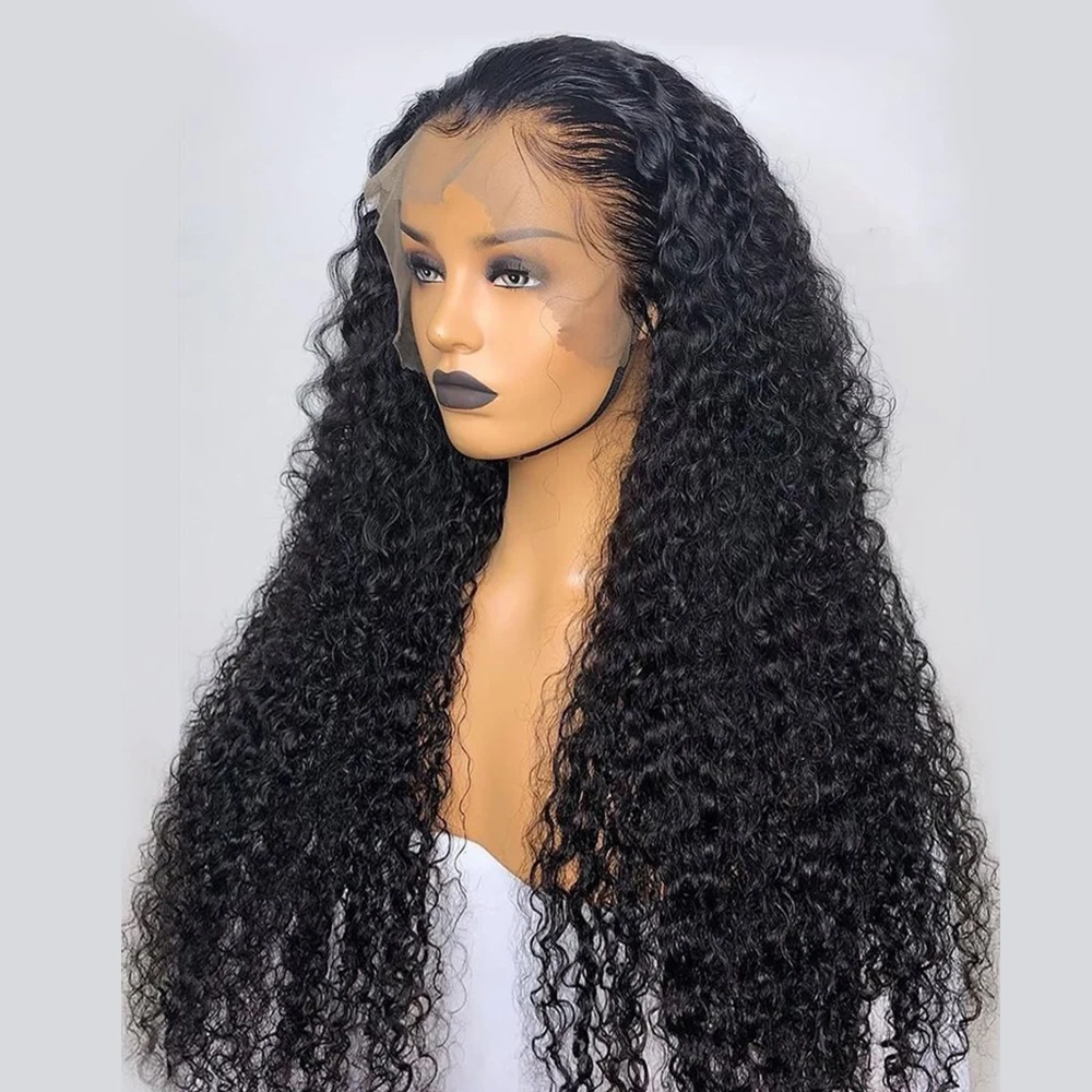 13x4 Water Wave Lace Front Human Hair Wigs For Women Brazilian HD Transparent 30 Inch Curly Deep Wave Frontal Wig Pre Plucked