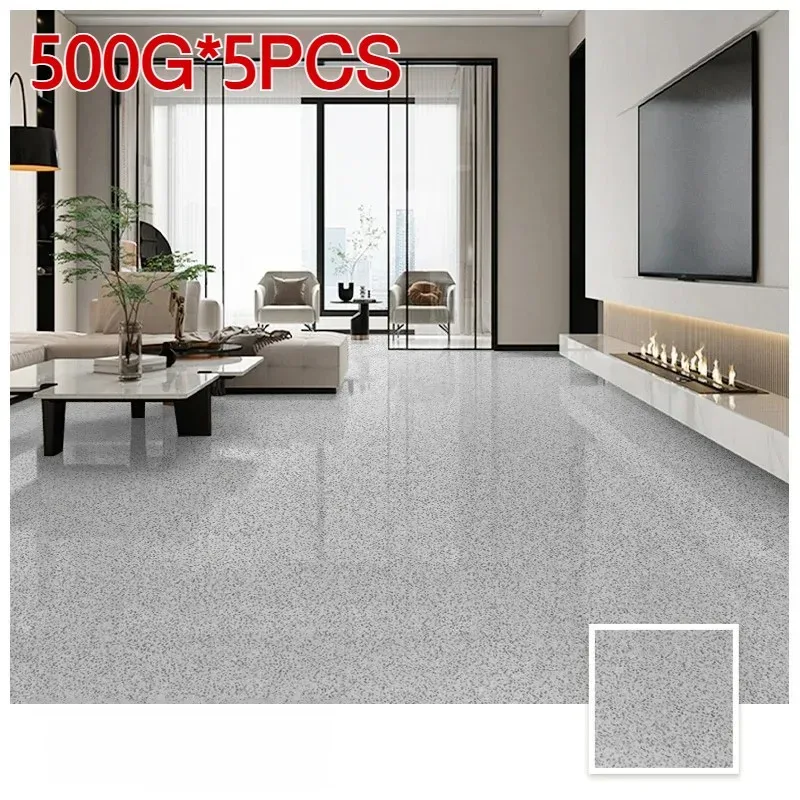 500g Oplosmiddelvrije Zelfnivellerende Platte Epoxy Vloerverf Slijtvaste Waterdichte Kleur Zand Vloercoating Imitatie Marmeren Verf