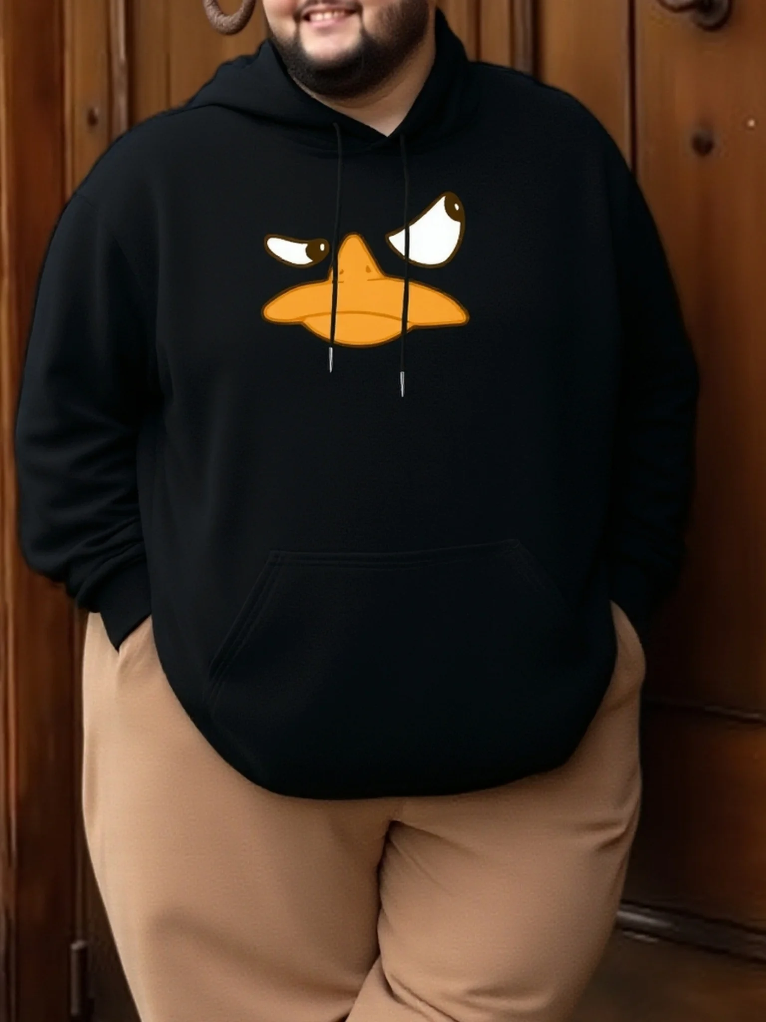 

Men's casual pocket hat rope hooded sweater "duck bill" printing global four seasons primer factory manufacturing