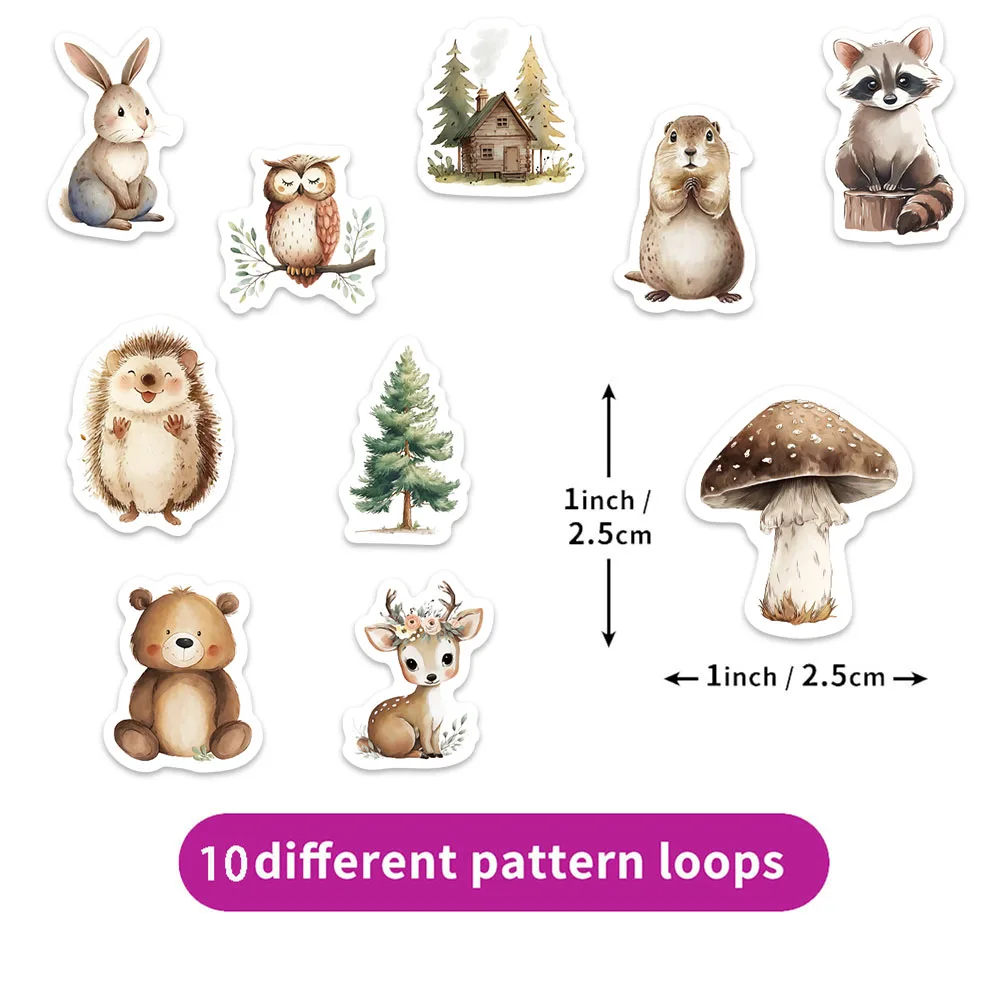 500PCS Cartoon Forest Animal Graffiti Stickers DIY Luggage Audio Skateboard Small Pattern Stickers