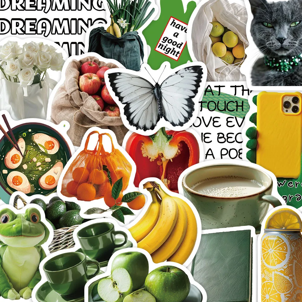 

10/30PCS Cartoon Spring Green Valley Cute Stickers Animals Aesthetic Kawaii DIY Kid Travel Luggage Fridge Decal Graffiti Sticker