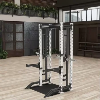 إطار تدريب متكامل متعدد الوظائف من الفولاذ للجنسين، رف صالة الألعاب الرياضية المنزلي لتمرين طيور القرفصاء على محطة تمرين الصدر