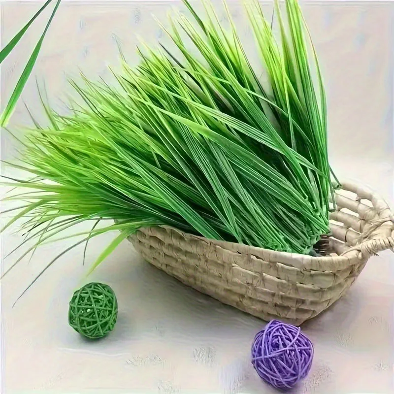 

100pcs Artificial Bright Green Grass Bunches UV Resistant Ideal For Crafts And Floral Arrangements Perfect For Indoor Outdoor