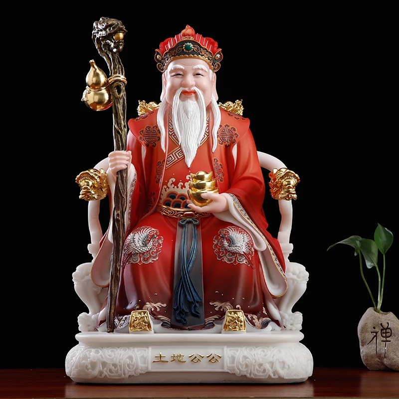 

2023 HOME Company Worship High grade jade TU DI GONG God of wealth buddha Altar efficacious bring MONEY good luck