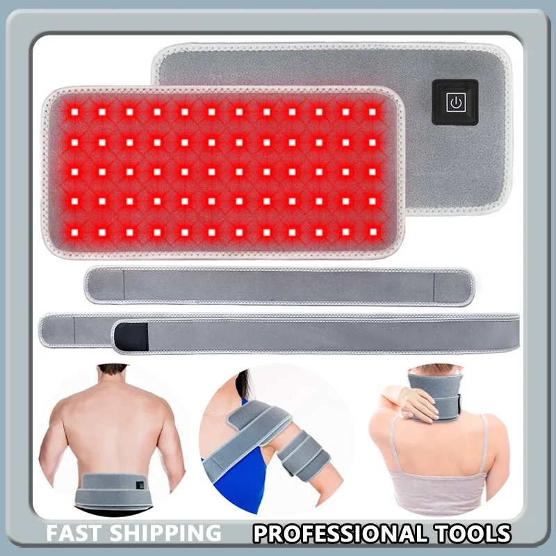 

Светодиодный красный светотерапевтический пояс 660 нм 850 нм Инфракрасное облегчение боли для талии, спины, живота, коленей, запястий, суставов - подушечка для заживления мышц