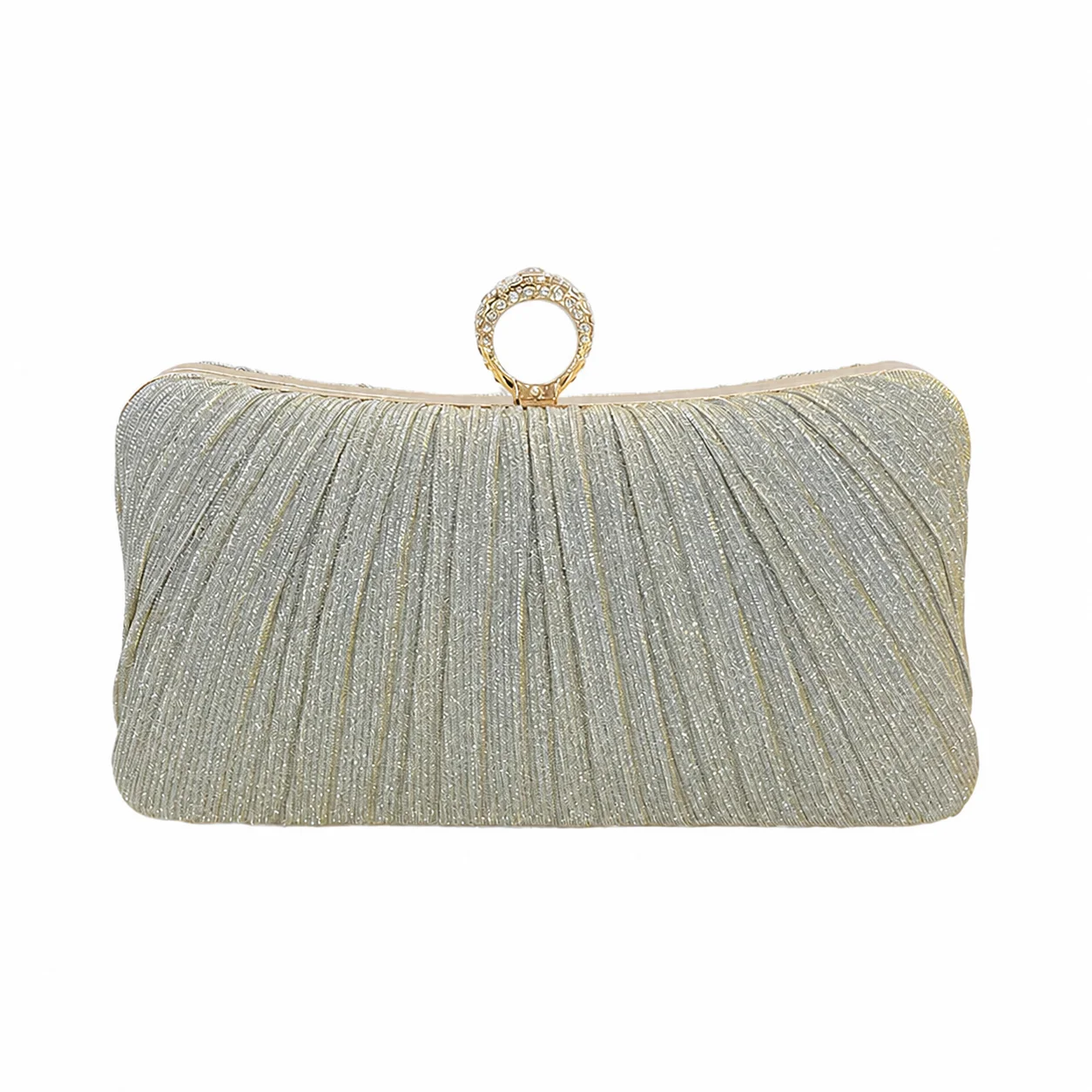 Glitter Handbag Vintage Pleated Evening Clutch Bag Rhinestone Shoulder Bag Premium Crossbody Evening Bag For Formal Events