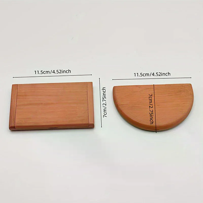 ชุดหวีไม้และกระจก 2-in-1 แบบวินเทจ 1 ชิ้น กระจกแต่งหน้าพกพาแบบพับได้ทรงสี่เหลี่ยมผืนผ้า ทำจากไม้พีช สำหรับเด็กผู้หญิงและสุภาพสตรี