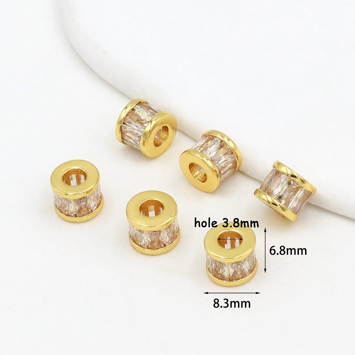 2 قطعة عجلة الزركون النحاس خزر عازل ل عقد دي اي واي سوار صنع شقة فضفاض الخرز مع ثقوب النتائج مجوهرات اليدوية