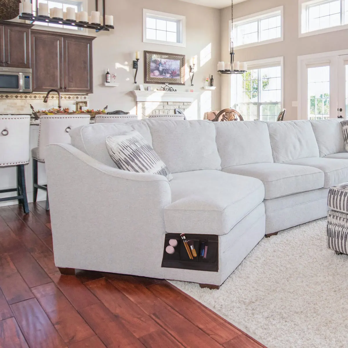 

Bedside Storage Bag Black Hanging Organizer Large Capacity for Dorm Sofa Bedside Storage Pouch Hanging Organizer