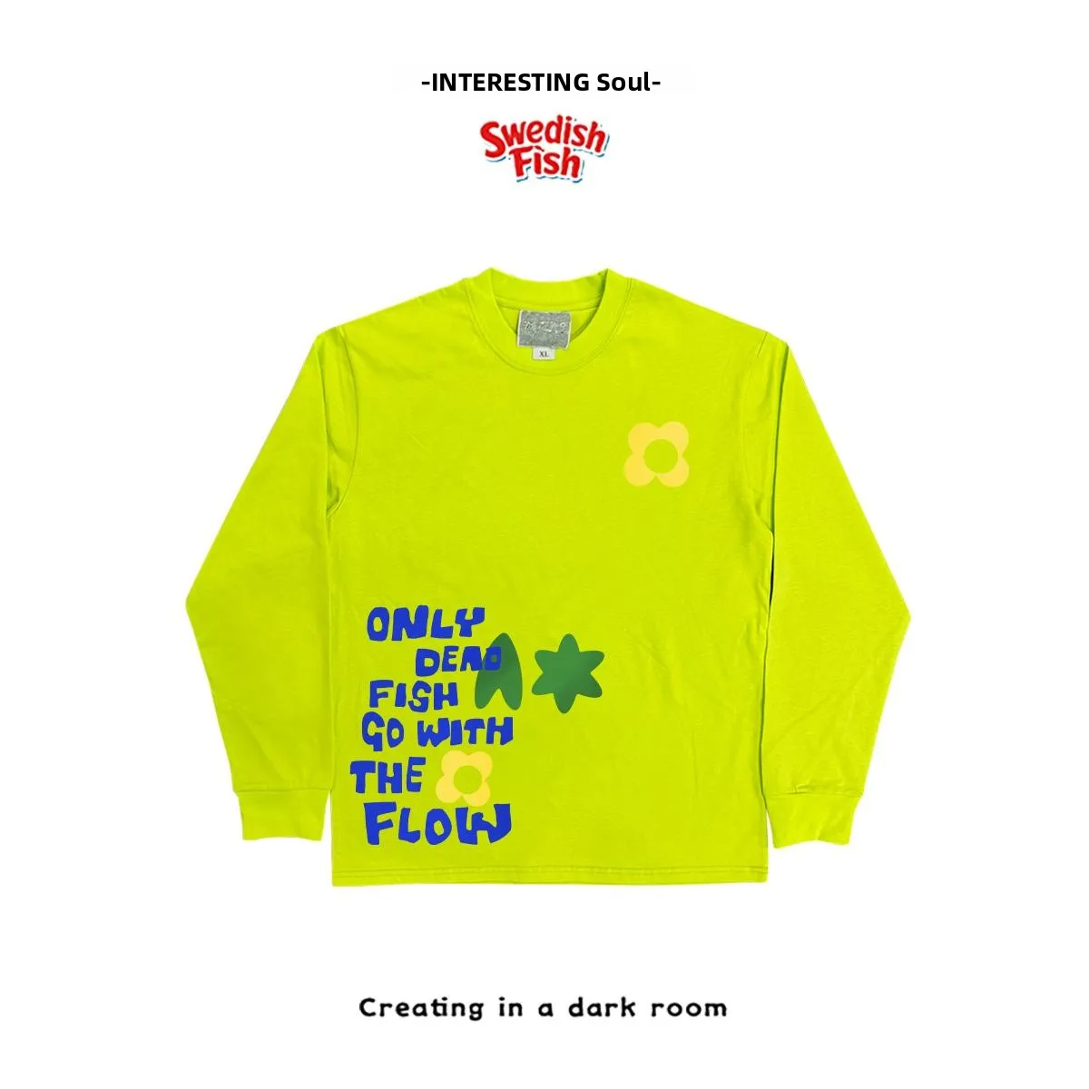 Authentic JHYQ Long Sleeve Graffiti T-Shirt Original Cotton Washed Outdated American Style Heavyweight Men's Fashion Sun Prot...