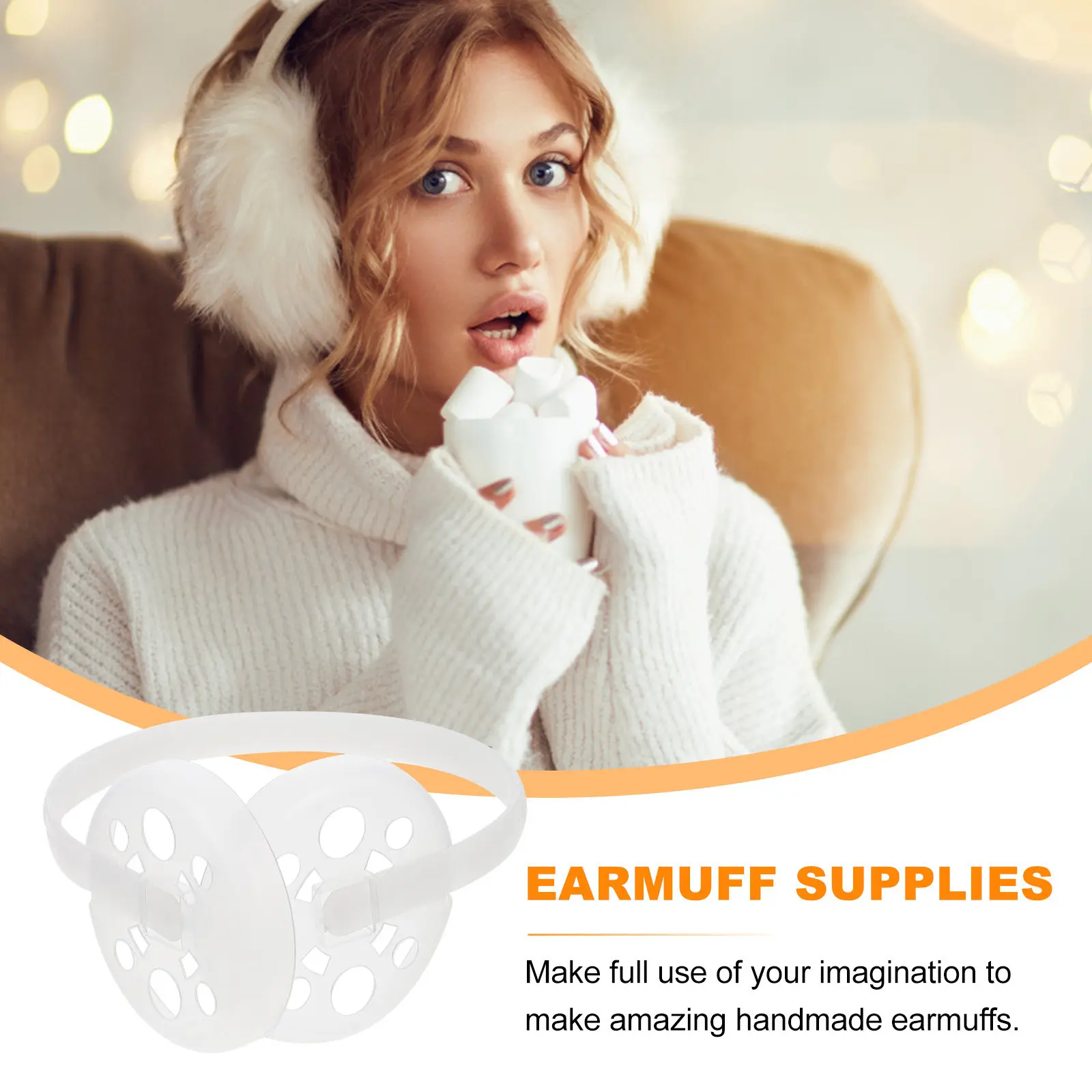 

4Pcs Ear Muff Inner Rack Plastic DIY Frame Warm Winter Ear Protector DIY Earmuff Supplies Replacement Parts for Outdoor Use