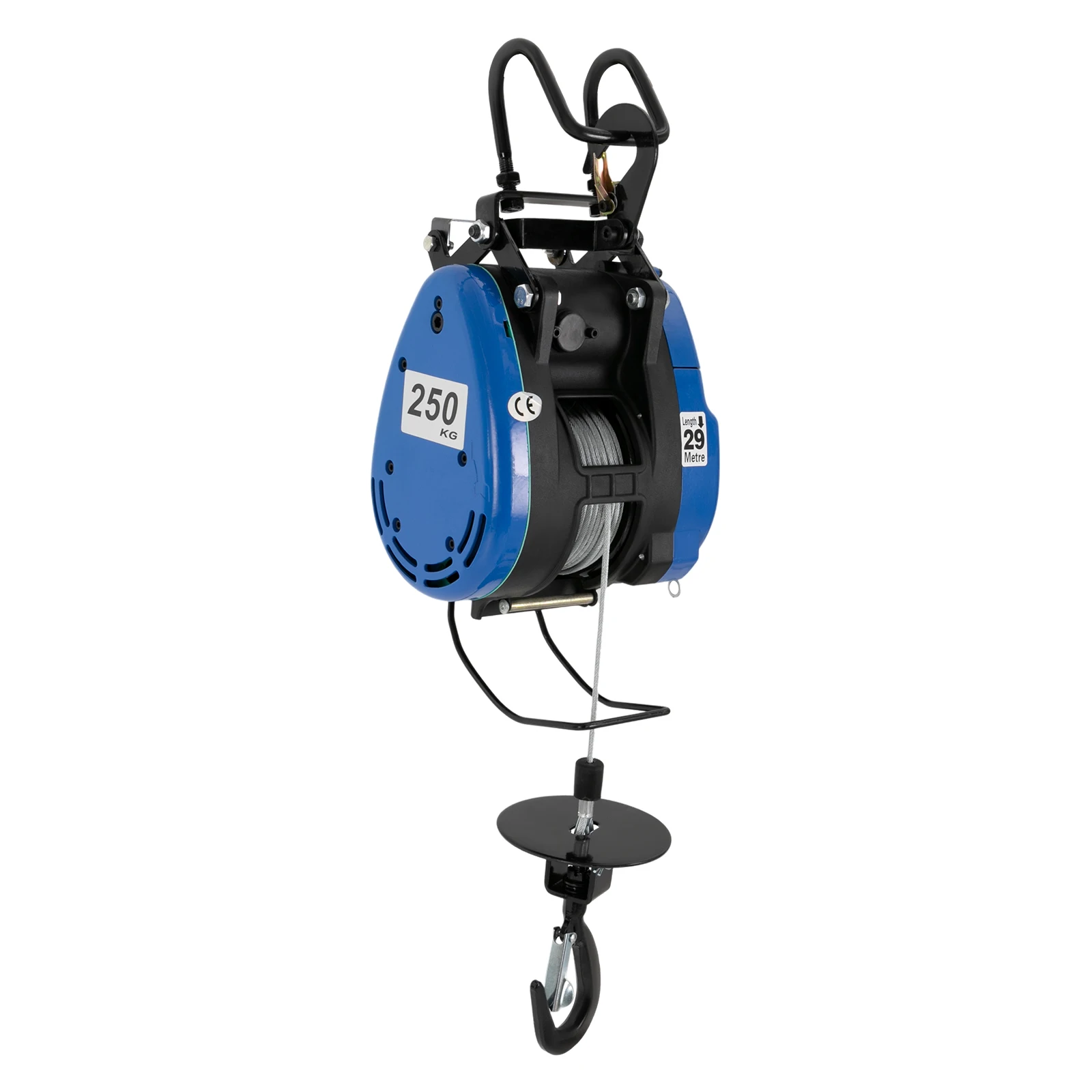 2-in-1 Elektrischer Hebezug 250kg 1300W Kabellose Tragbare Elektrowinde 29m Hubhöhe für Garage Fabrik Abschleppen
