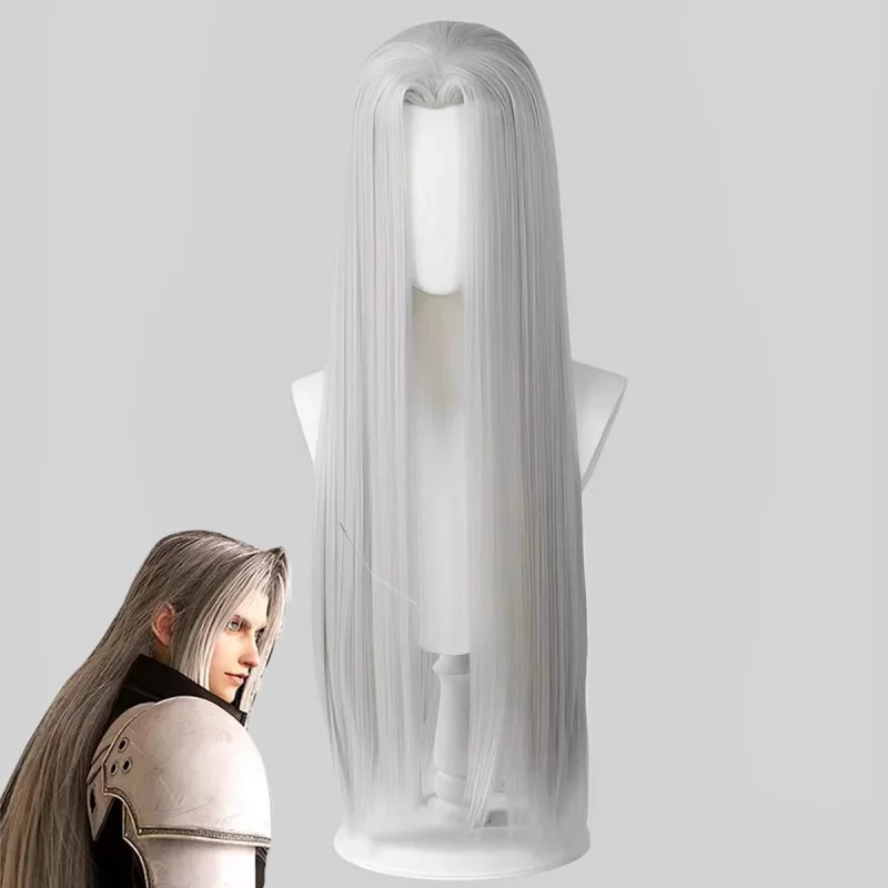 Final Fantasy7 FF7Sephiroth Remake Edition ModelcosplayWig Universal الجزء الأوسط شعر طويل مستقيم