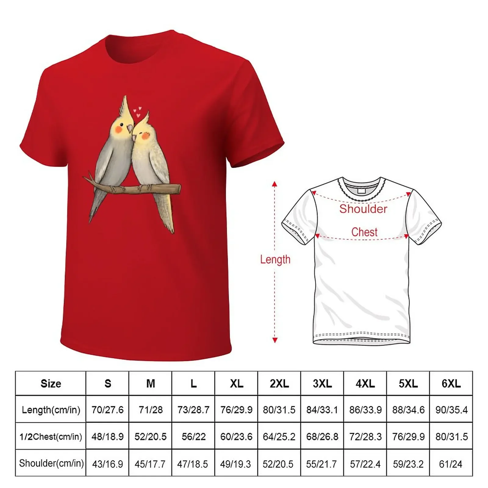 Cockatiel Cuddle T-Shirt anime sweat customs men t shirts