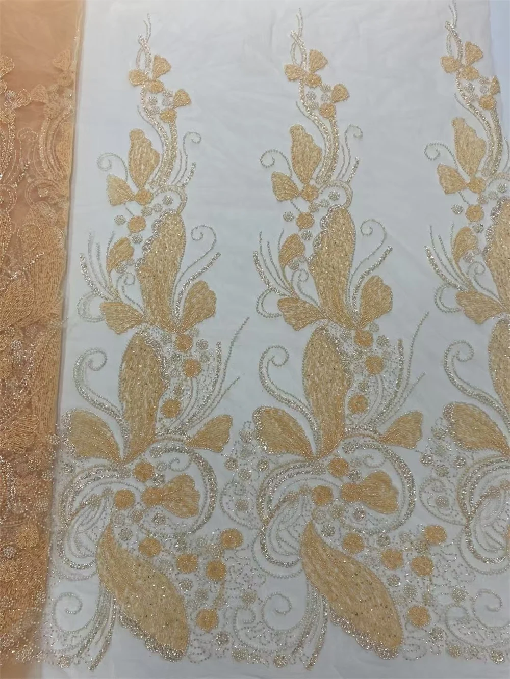 Tissu africain en dentelle à paillettes perlées, pour mariage nigwin, tulle brodé de haute qualité, 2025