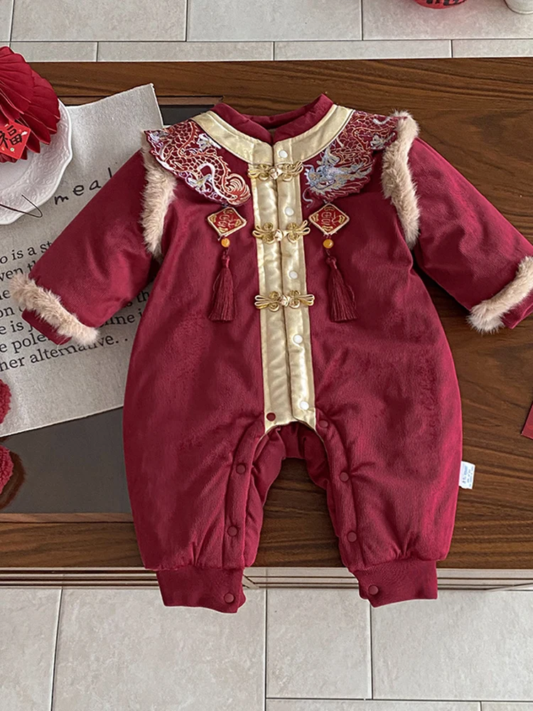 

New Year Outfit Baby Girl Winter Rer with awl Festive Sle Baby Girl Winter Clothes Thiened Cotton Korean Sle