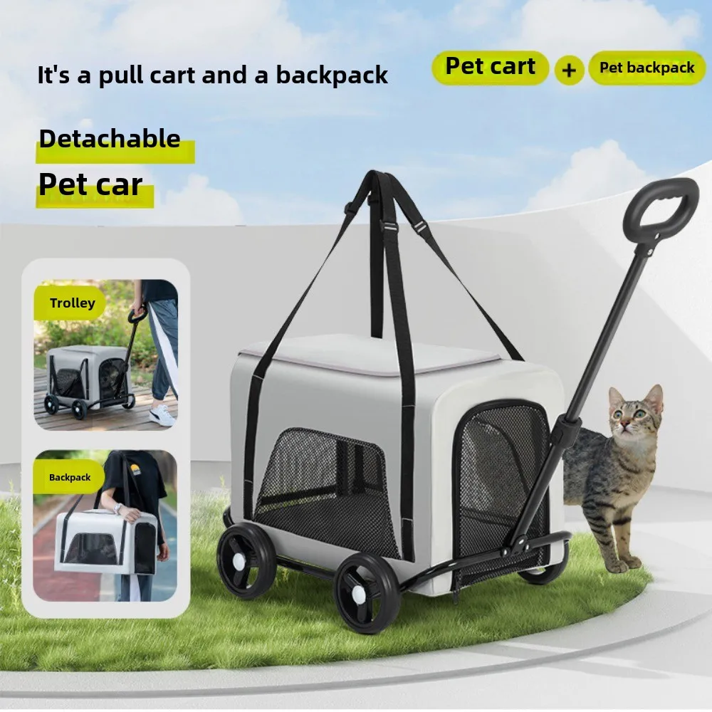 Small Pet Cart Dog Cat Teddy Baby Cart Going Travel Pet Dog Cart Cross-border Lightweight Folding