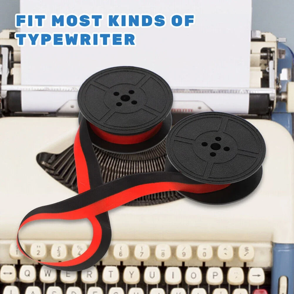 1 Set Typewriter Ribbon Portable Typewriter Ribbon Calculator Ribbon Double Loop Red And Black Ribbon 9x5x1.5/3.5x2x0.6 Inch