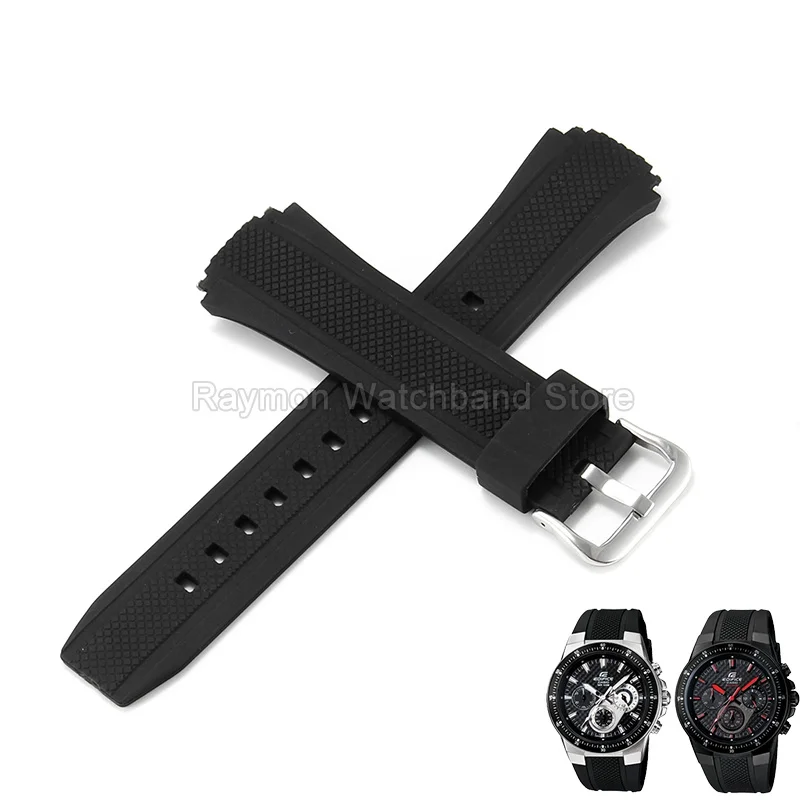 Exquisite Resin Watch Bracelet 19mm for Casio Edifice 5119 EF-552 Convex Dedicated Interface Stain Repellent Quick Dry Watchband