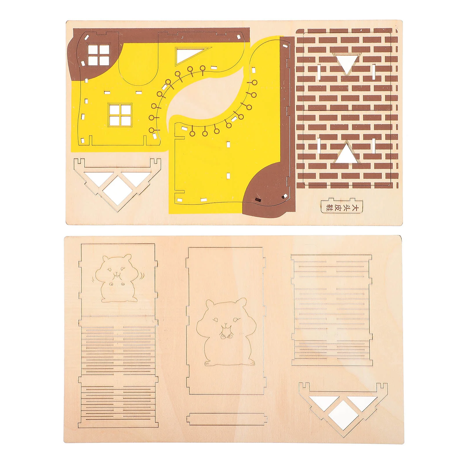 

Houses Log Hamster Toy The Animal Natural Pet Habitat Accessories Yellow Wooden Rat Room
