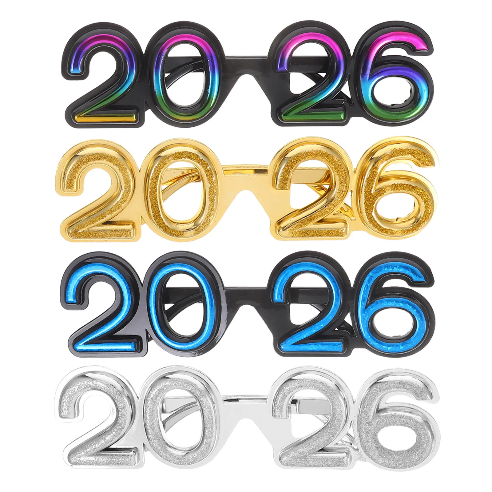 

4 Pcs Glasses Celebration Sunglasses Happy New Year's Eve Festive Eyeglasses Christmas