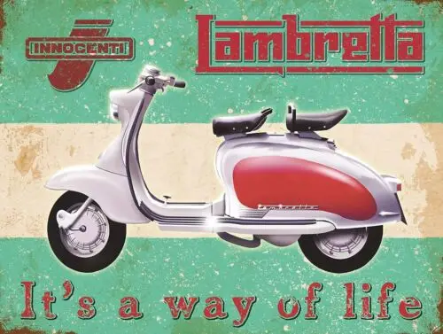 Lambretta, Retro metal wall sign/plaque / man cave / motorbike/ scooter way of