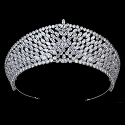 Tiaras and Crown HADIYANA Vintage And Delicate Wedding Hair Accessories BC4649 Hair Jewelry Zirconia Corona Princesa