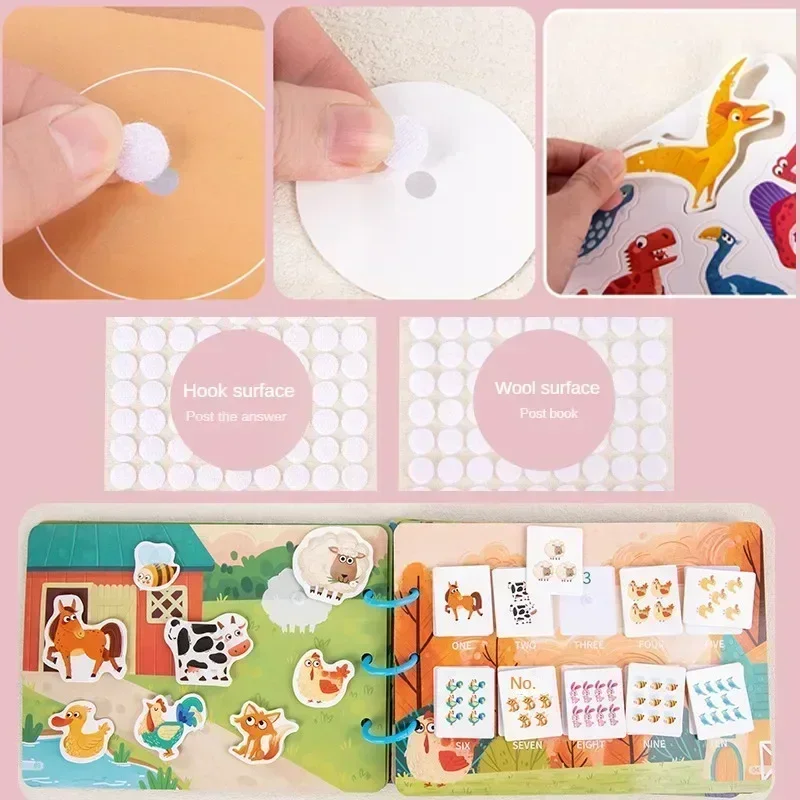 1pc Enlightenment Busy Book Paper Pasting Book Operation Board Baby Learning Children's Quiet Picture Books