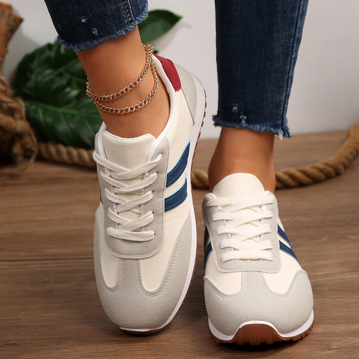 New Casual Shoes Fashion All-match Running Shoes Breathable Cloth Surface Lightweight Sports Women's Shoes Zapatos De Mujer view 3