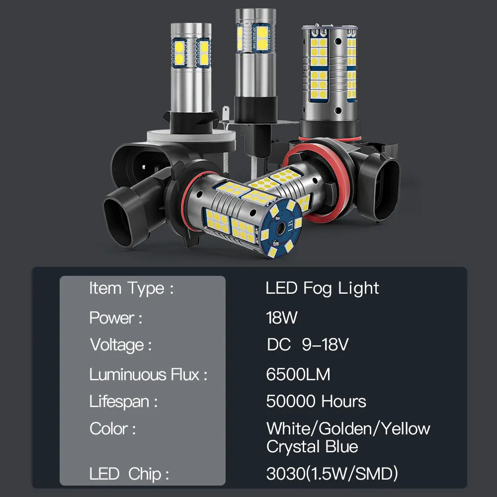 Canbus LED luz de nevoeiro para Ford Expedition, lâmpada, Blub, acessórios, 2007, 2008, 2009, 2010, 2011, 2012, 2pcs