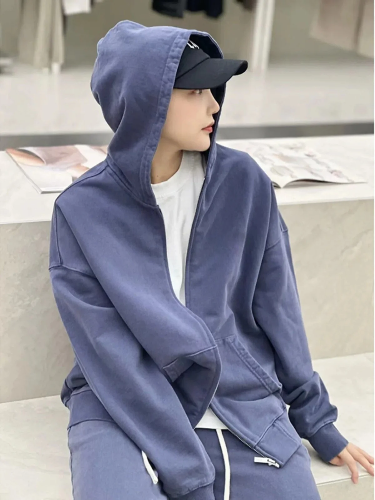 

American Sle Men's Hoodie Sweatirt Heavyweight Spring Autumn Trendy Brand Oversize Open Cardigan Jaet Durable Cotton Po...