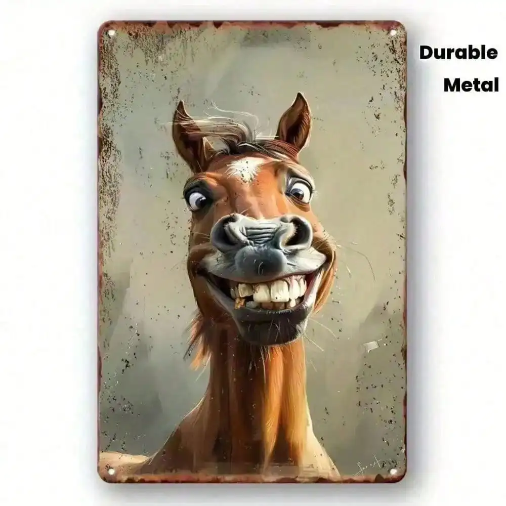 CIFBUY Vintage Western Horse Aluminum Wall Art Waterproof Durable Metal Sign for Bedroom Bar Cafe Man Cave Home Decor