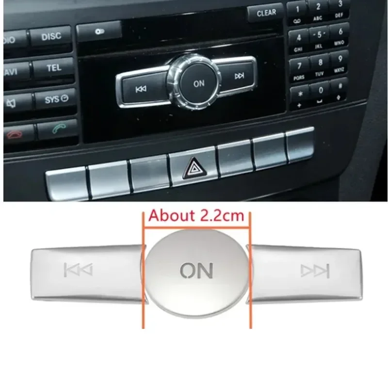 Car Console Volume ON Button Cover+CD Panel Multimedia Switch Buttons Fit For Mercedes Benz C E Class W204 W212 GLK X204