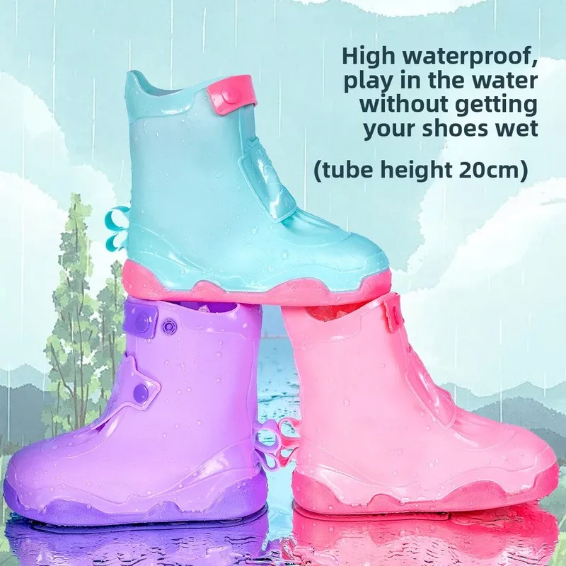 Kids Thick Wear‑Resistant Waterproof Anti‑Slip Foot Protector Toddler Primary Students Boys Girls Rainy Day Outdoor Use