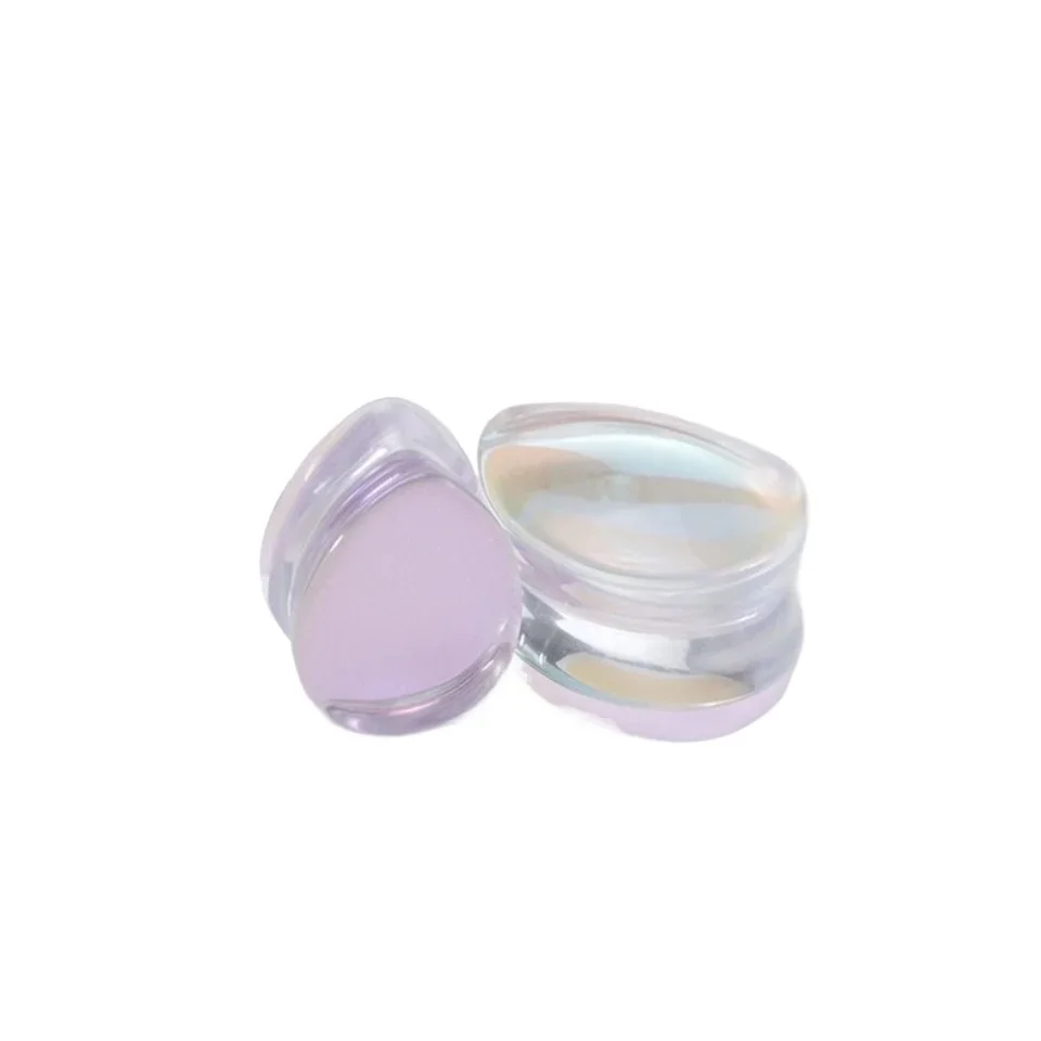 1 Paar Tropfenförmige Ohrstöpsel Lila Glas-Plugs Expander Ohrdehner Plugs und Tunnel Piercing-Schmuck 2g-1" – Detail 6