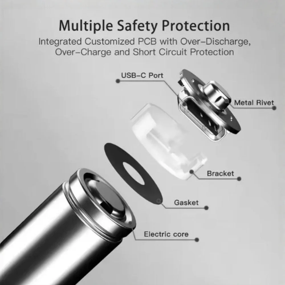 Nowa bateria AA 1.5V z możliwością ładowania przez USB, 3800 mAh, akumulator litowo-jonowy do pilota, myszy, zabawek elektrycznych + kabel Type-C — zdjęcie produktu 6