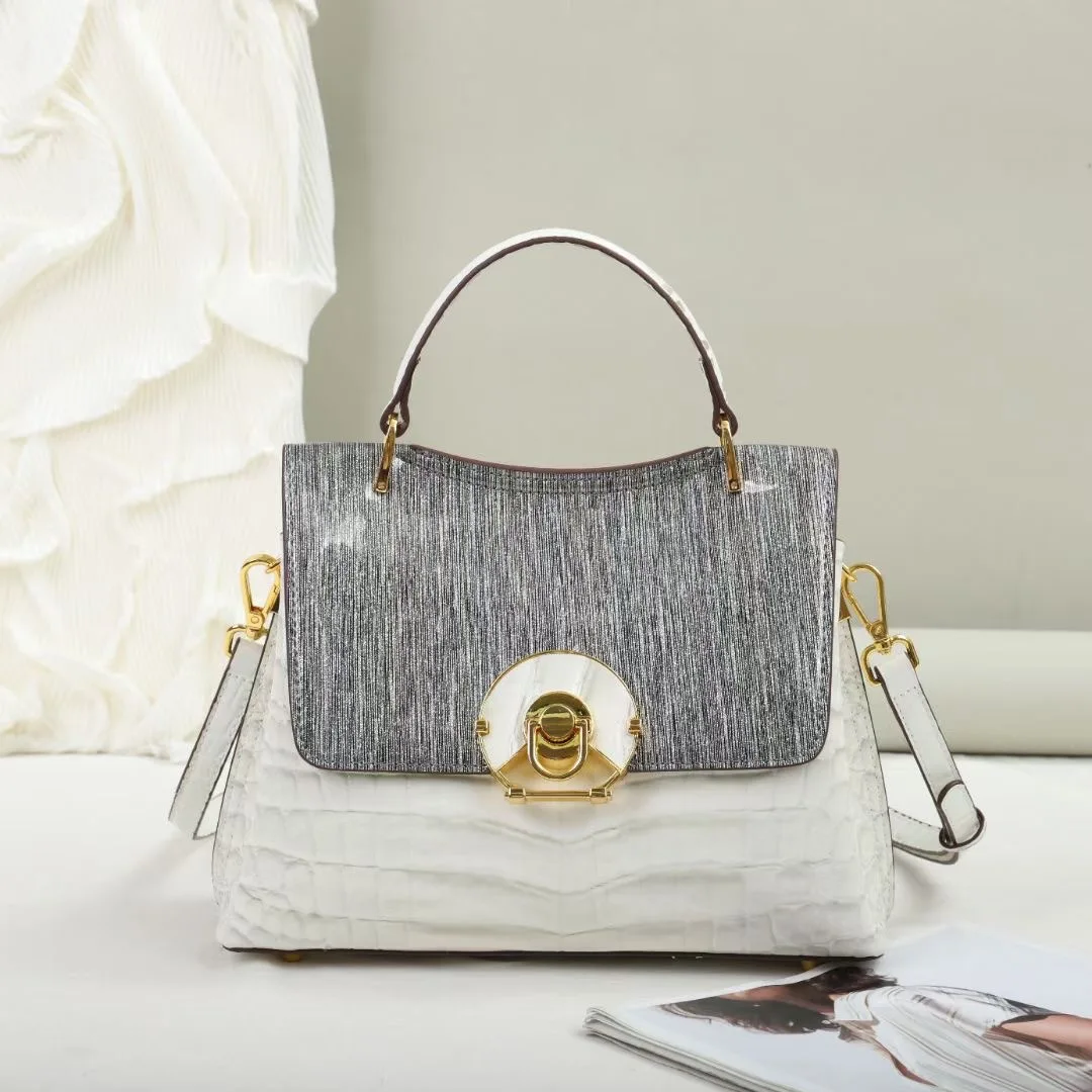 Leather Top Handle Purse Satchel Bag Designer Shoulder Tote Ladies Crossbody for Women Shell Wrapped Laser