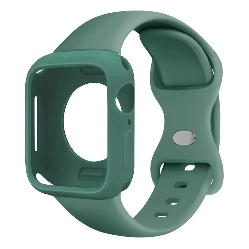 Silicone Sport Strap+TPU Soft Silione Case for Apple Watch S11 42-46mm Band 45mm 40mm 44mm 41mm Bumper Shell Cover iWatch Series