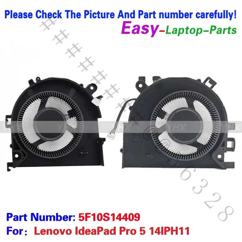 SS+New R+L Laptop Cooling Fan For Lenovo IdeaPad Pro 5 14IPH11 PN 5F10S14409 Notebook CPU Cooler Radiator Replacement Fan